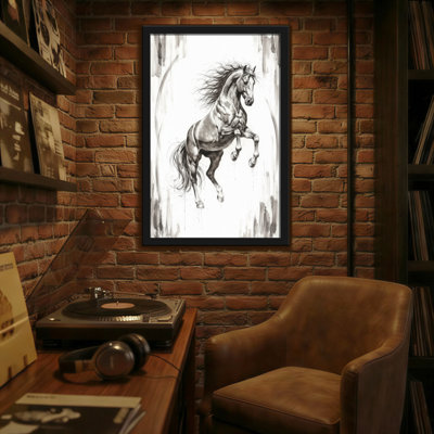 Animals Dynamic Horse Artwork On Canvas Print