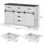 Commode 6 tiroirs avec portes de grange coulissantes et miroir de maquillage lumineux Modern-396145401