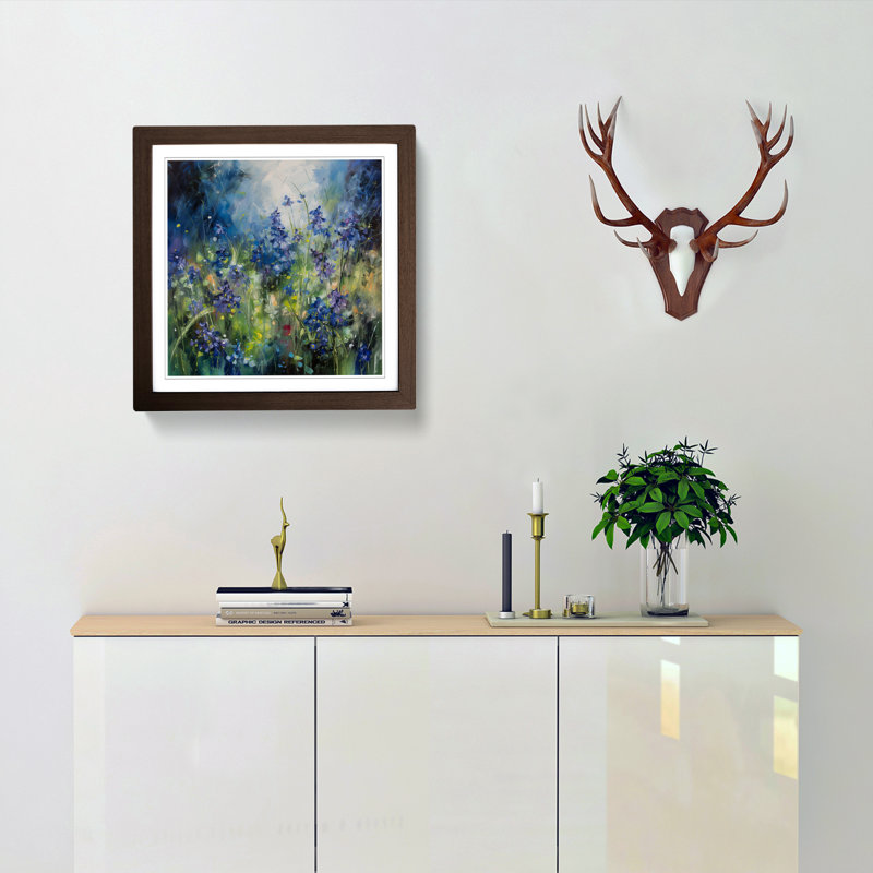 Bluebell Expressionism - Framed Print, Walnut