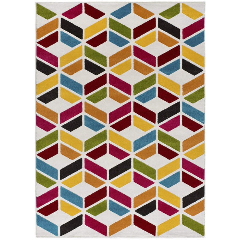 Selda Geometric Machine Woven / Power Loomed Area Rug, Rectangle 160 x 230cm
