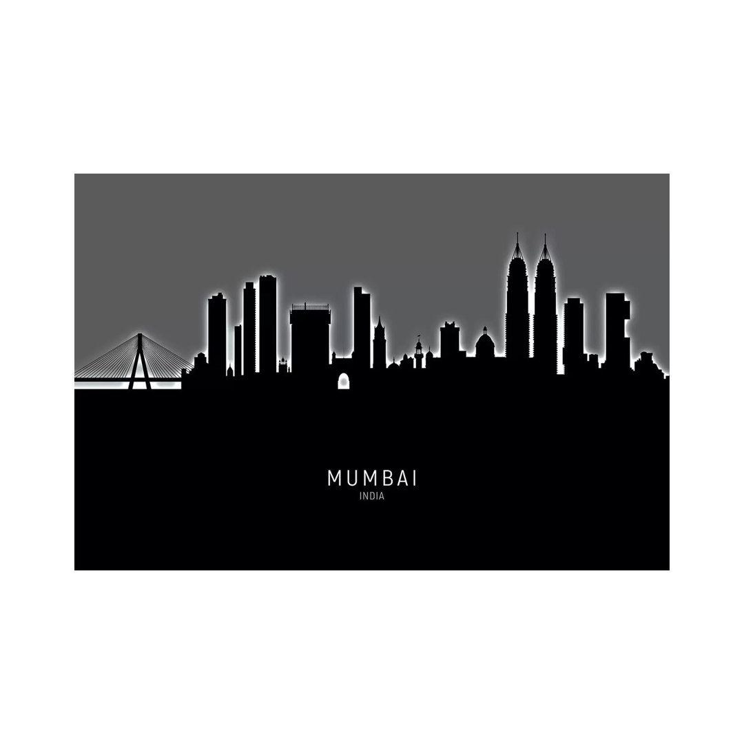 Mumbai Skyline India Bombay by Michael Tompsett - Wrapped Canvas Print