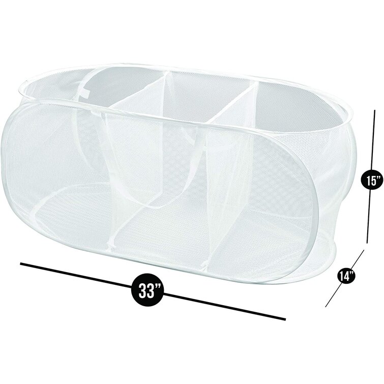Smart Design Mesh Pop Up Flip Laundry Hamper and Basket - Teal - Blue
