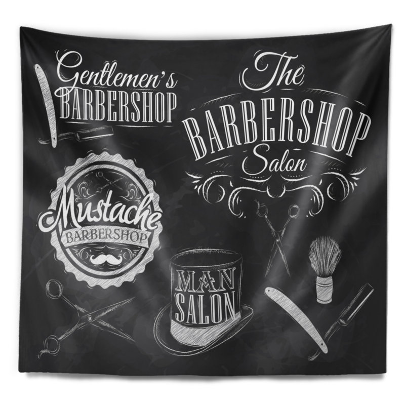Set tapisserie barbershop Abstract, H 32 po x l 39 po