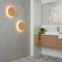 Modern Wall Sconces, Round Wood Led Wall Lamp, 25w, 2500lm Wall Light For Bedroom (set Of 2)
