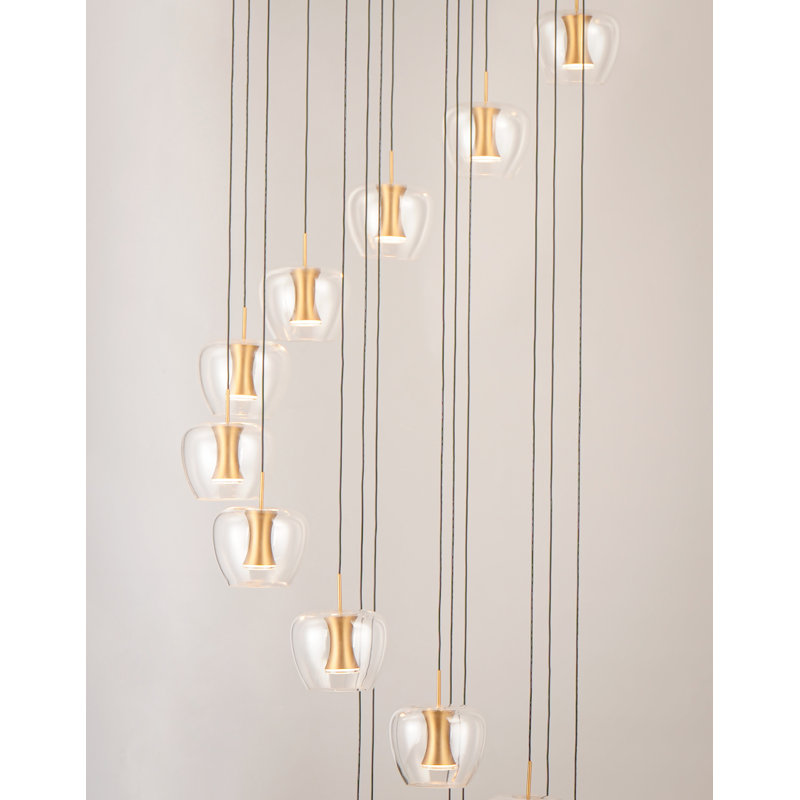25 - Light Black/Gold LED Unique/Statement Pendant