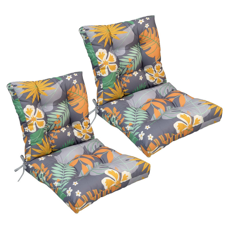 Coussins de siège et de dossier de patio, coussin d'extérieur capitonné et résistant à l'eau de 42 po x 24 po pour chaises berçantes