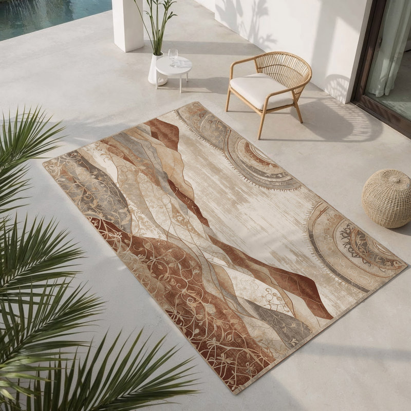 Tapis intérieur et extérieur Arid Bloom, Rectangle 4pi x 6 pi