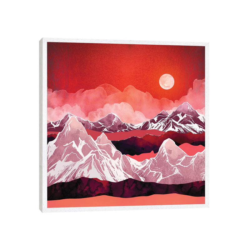 Scarlet Glow - Print on Canvas, White Framed, 45.72 cm H x 45.72 cm W