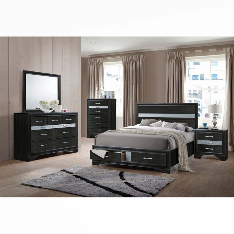 Low Profile Storage Platform Bed, King, Gray Incorrect 