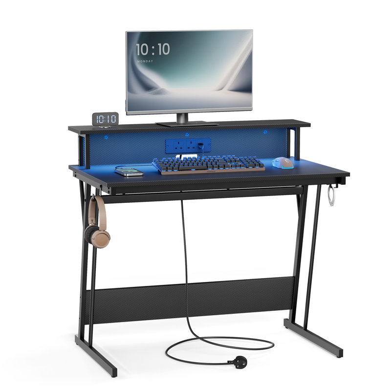 Alcedo Computer Table, 76cm H x 100cm W x 60cm D, Black