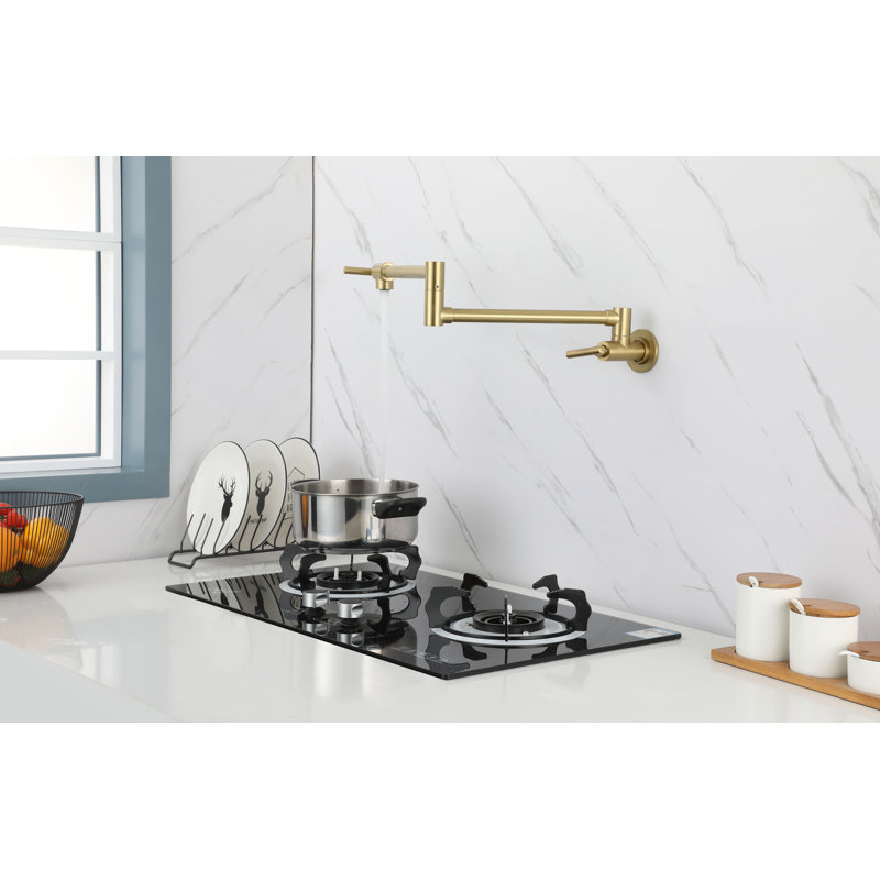 KISRAIS Kitchen Faucet, Brush Gold