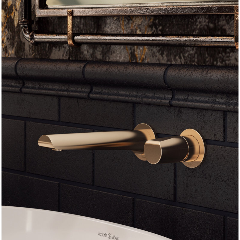 Parabola™ Wall Mounted Bathroom Faucet, Brushed Gold