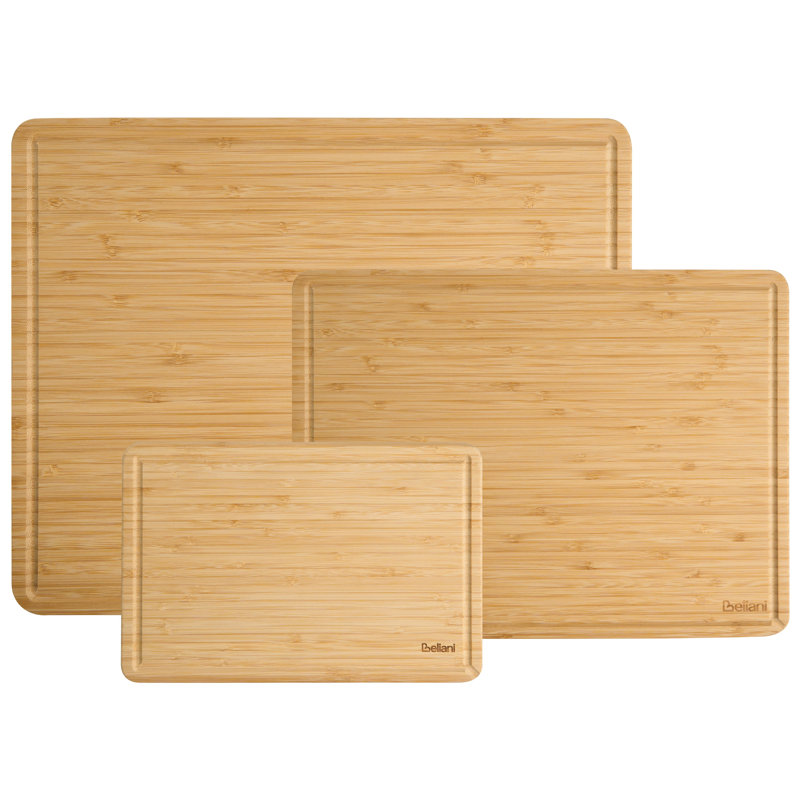 Set of 3 Chopping Boards FOUACE Bamboo Light Brown