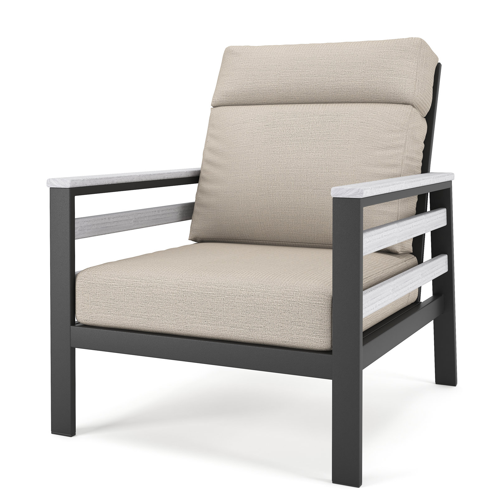 Townsend Sunbrella® Patio Lounge Chair, White, Cast Silver