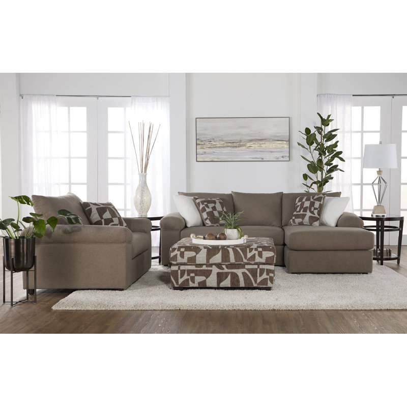 Petit canapé modulaire rembourré en L 2 pièces avec méridienne et coussins réversibles 2 pièces - Cush Putty, Polyester Cush