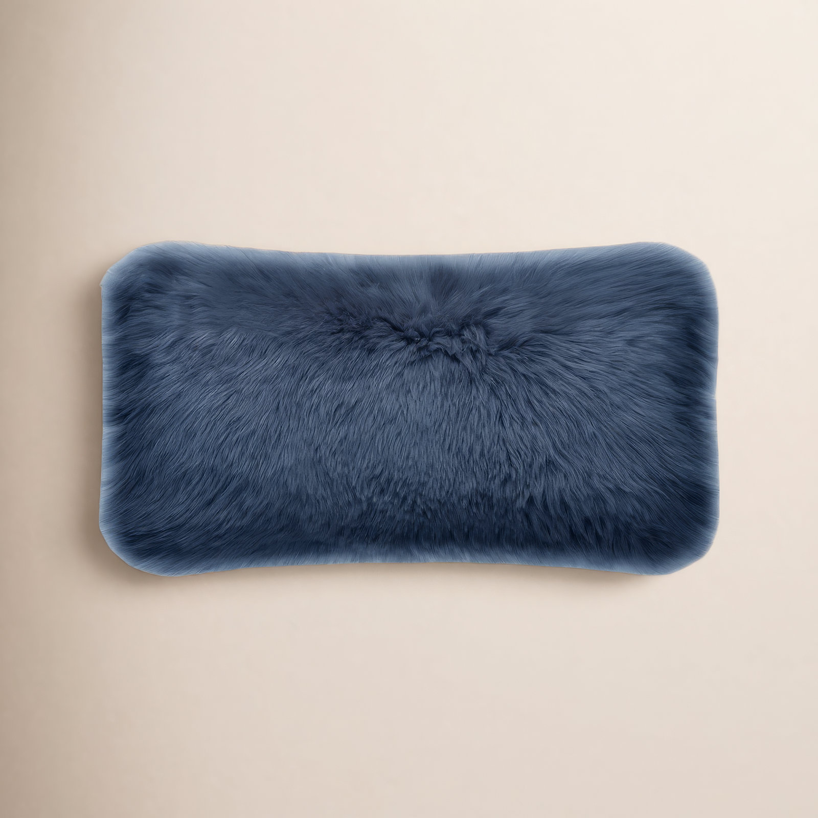Fieldman Leather Lumbar Throw Pillow, Blue Indigo