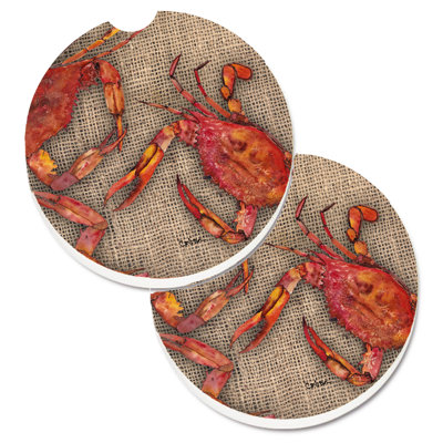 Ceramic Round 2 Piece Car Coaster Set