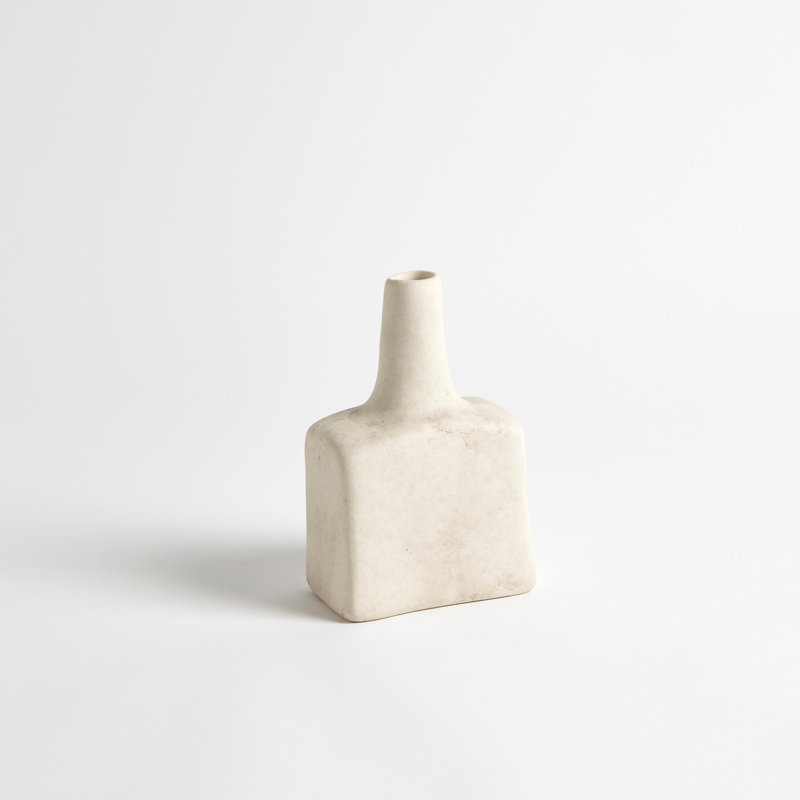 Tall Stack Bottle-Reactive Ivory, 7.25" H x 4.5" W x 2.75" D