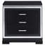 Table de chevet 3 tiroirs Corsair - noir / blanc