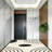 Modern washable living room and bedroom area carpet - large abstract black and white carpet, anti slip thin home decoration, curved-708920975