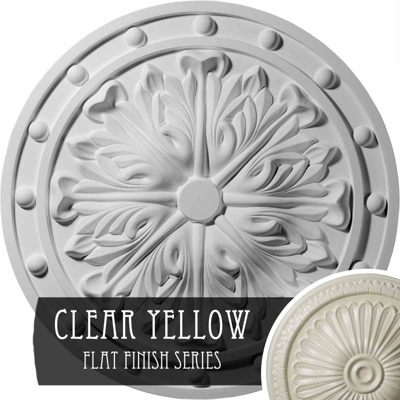 Médaillon de plafond Endurathane Deria, diamètre extérieur de 20 1/4 po x P 1 1/2 po (convient aux auvents jusqu'à 6 po), finition craquelée en pierre de château peinte à la main