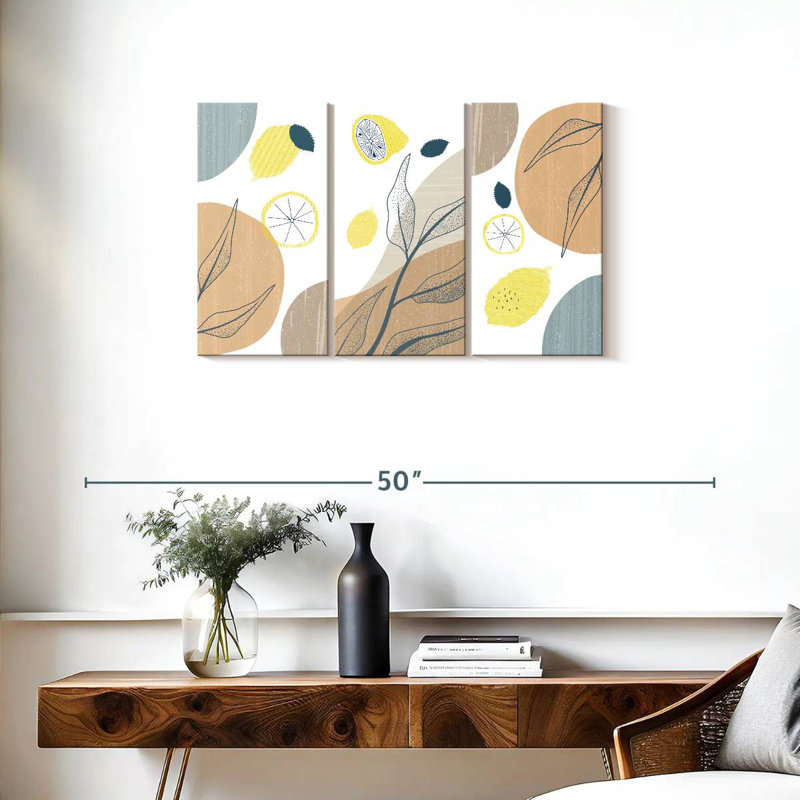 Yarlin Boho Botanical Lemons, 20" H x 33" W