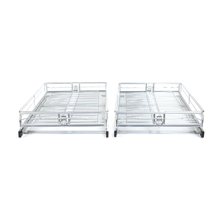 As Is Pop-It Set of 2 Adjustable Sliding Cabinet Organizers 