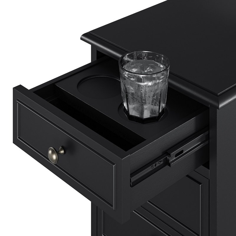 Table de bout en bois massif H 25 po Williams, Noir