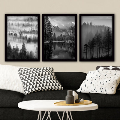 Elegant Decorative Framed Painting Set (3 Pieces), 13.8 x 17.7 inches Each | 100% MDF Art with Durable Plastic Frame, Thickness: 0.8 inches | Perfect for Home Decor, Living Room & Office Aesthetic