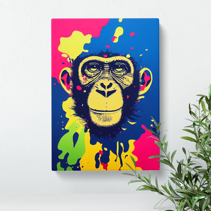 Splashed Monkey No.2 Abstract - Wrapped Canvas, 50cm H x 35cm W x 3cm D