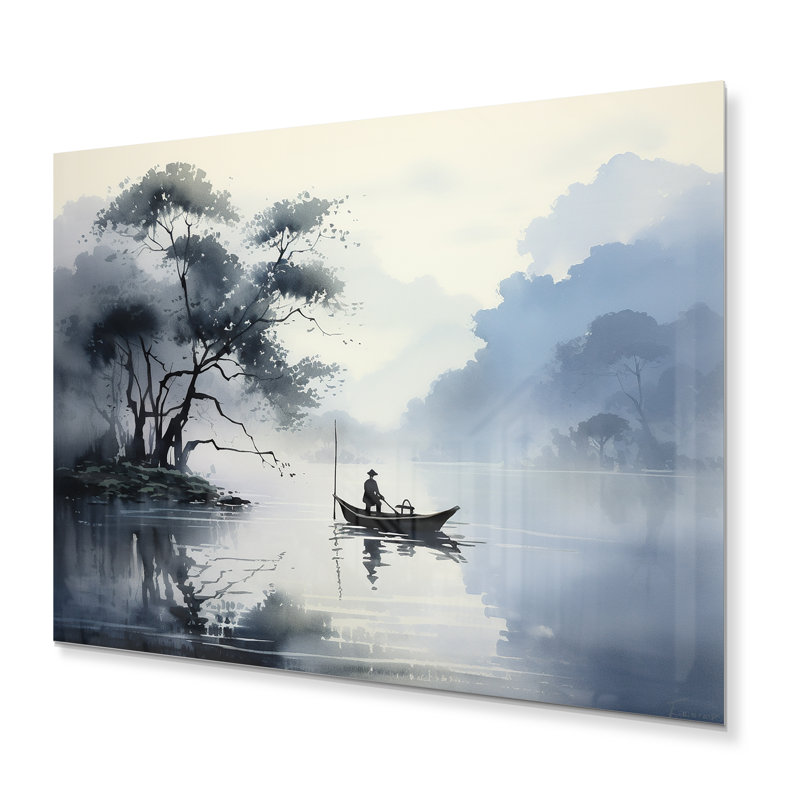 Décoration murale asiatique Asian Art Ink Lake II, H 12 po x l 20 po