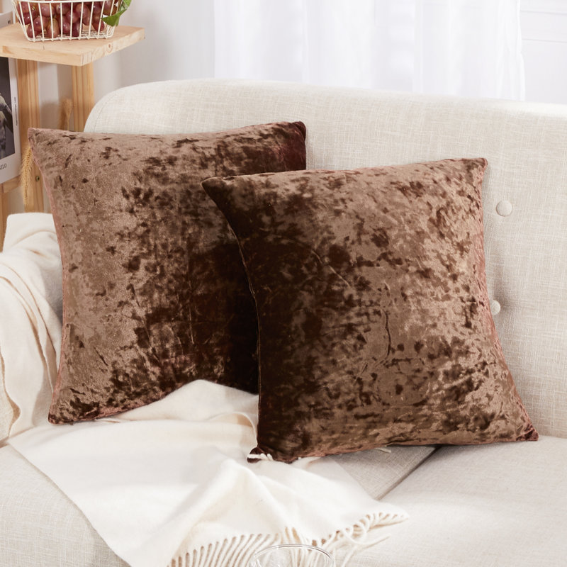 Chocolate Velvet Reversible 26" x 26" Pillow Covers