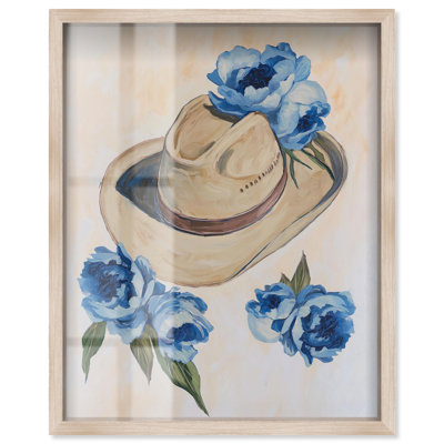 «Brimpant Blues I Shadowbox Print Western Floral Art» par Art Remedy