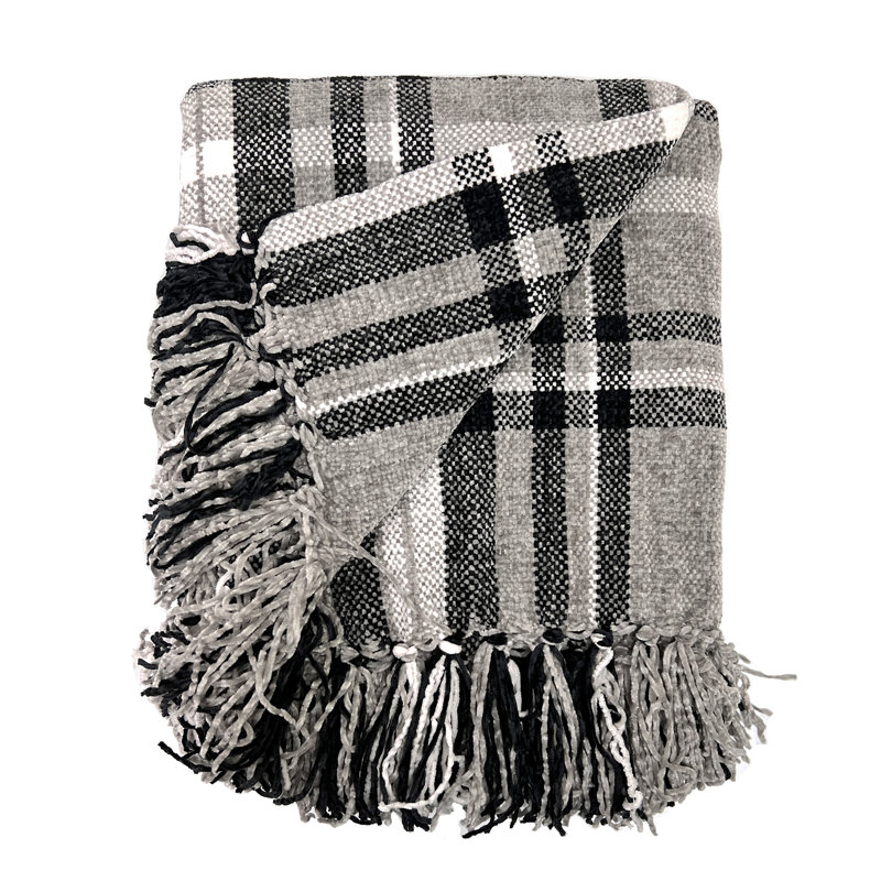 Knitted Throw Blanket, Gray