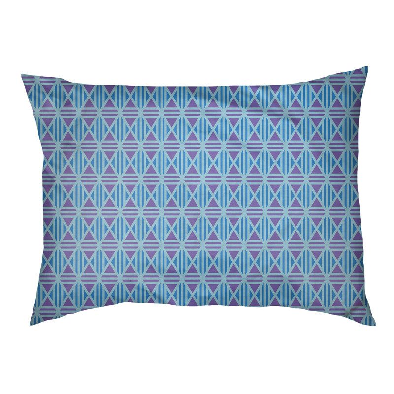 Coussin décoratif en losanges Byrge, Très grand (l 52 po x P 17 po x H 42 po), Bleu / Mauve