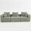 Canapé modulaire modulaire à 3 places, canapé à assise profonde entièrement en mousse avec chenille texturée moelleuse, installation compressée et installation sans outils, conception à profil bas pour les petits espaces, l 111 po x P 37 po x H 23,6 po vert clair-1665489336