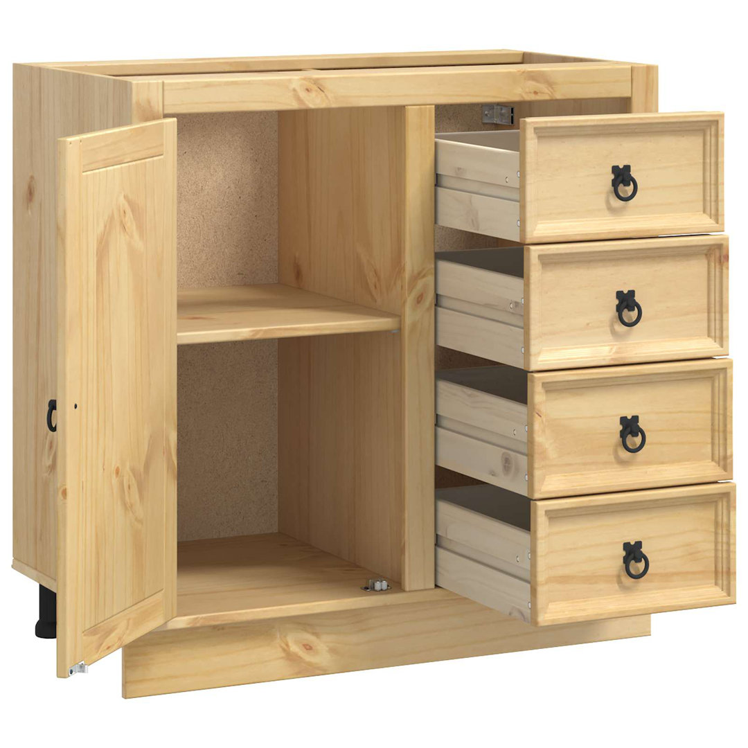 Vidaxl Cabinet With Storage SKI Honey Brown Solid Pine Wood Modern Furniture