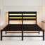 Lit double robuste, lumières, tablette de rangement, cadre de lit de nuit apaisant, tête de lit, chargement, rangement, chambre calme-1155903270-1155903271
