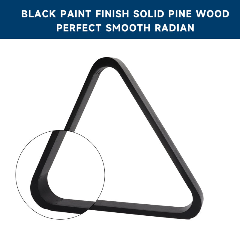 Porte-boules de billard style triangles en bois à 8 boules Style, Noir