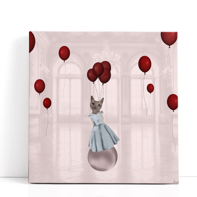 Ball with ballons - reproduction d'art sur toile, H 12 po x l 12 po