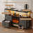 Fireplace TV Stand with 4 Fabric Drawers, Entertainment Center with Fireplace, TV Stand Dresser, TV Console Table for 55 inch TV, for Living Room, Bedroom-987217852