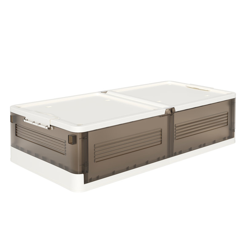  Plastic Under Bed Storage Drawers With Wheels-long Underbed Storage Plastic Bins With Lids,9in H Large Plastic Under Bed Storage Containers Rolling, 13.5gal Storage Bins For Clothes(foldable)