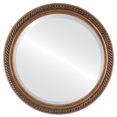 Pham Wood Frame Round Wall Mirror