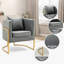 Fauteuil d'appoint demi-tonneau en velours avec coussin-1801962263