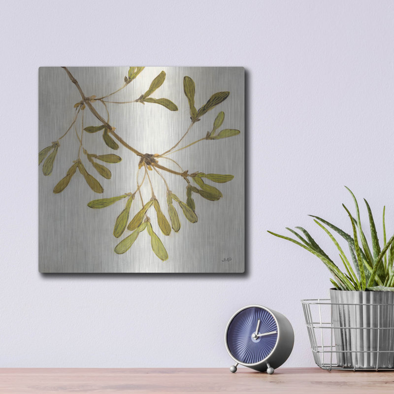 Art mural en métal luxueux «Maple Branch C» par Julia Purinton, H 36 po x l 36 po