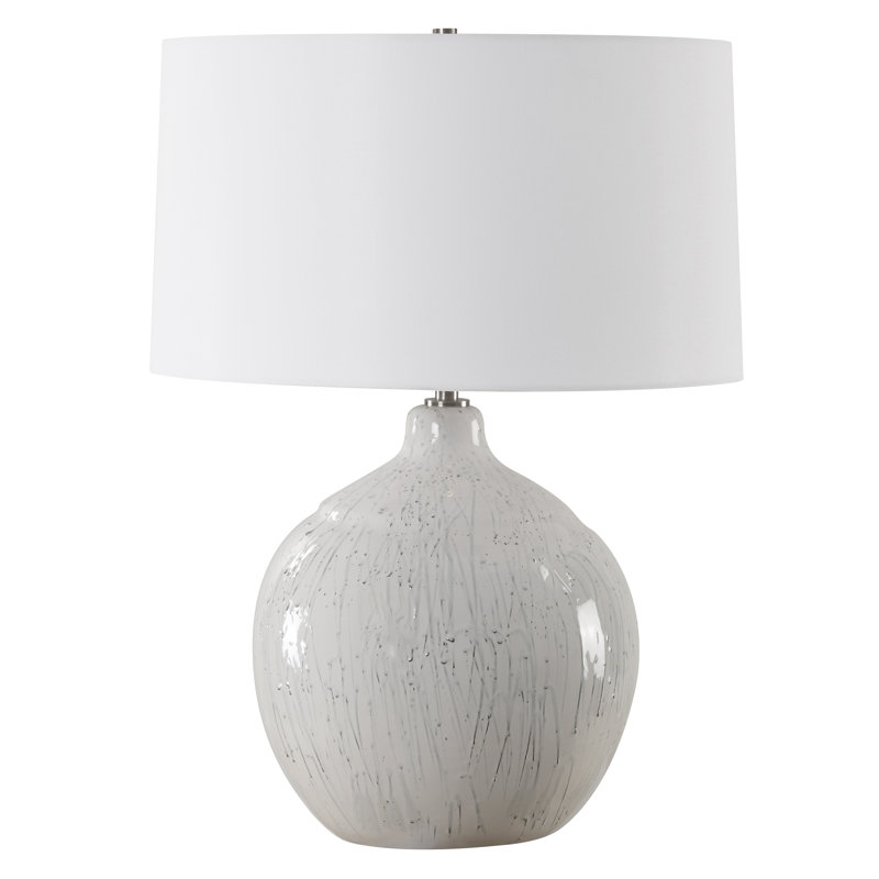 Lampe de table à glaçure blanche Latitude Run® Bragenham