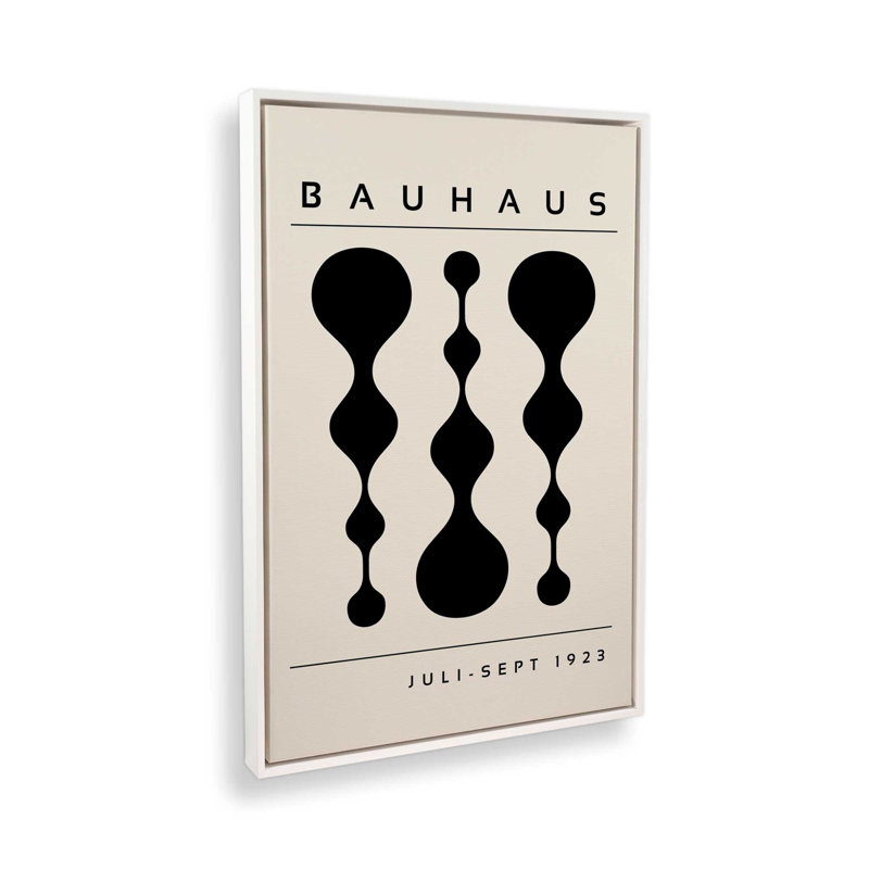 Bauhaus à géométrie liquide, H 12,75 po x l 8,75 po x P 1,75 po, Cadre flottant blanc opaque