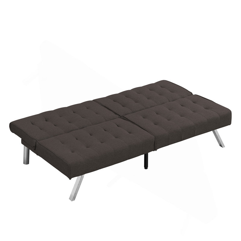 Wood Frame,Stainless Leg,Futon,Sofa Bed Espresso