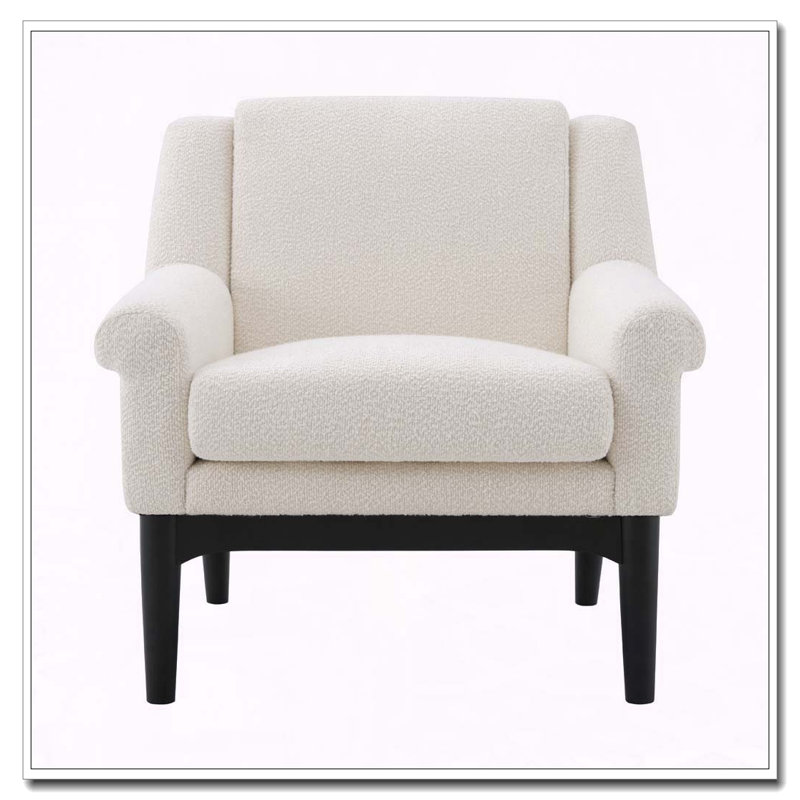Chaise d'appoint moderne avec accoudoirs évasés, Beige
