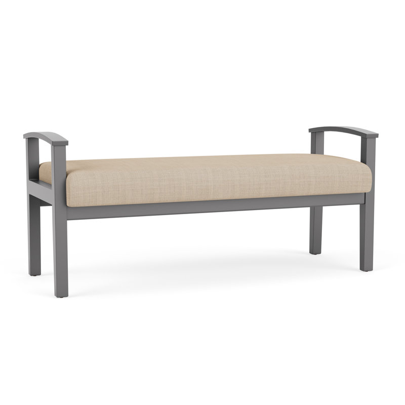 Banc en bois massif Amherst, Étain, Chambray calcaire